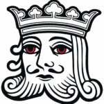 Kingpen logo shows king head with red eyes