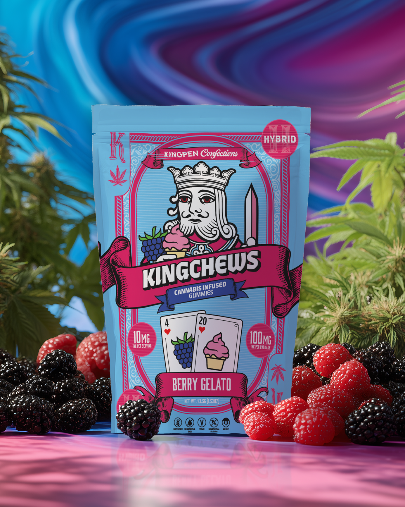 Kingchews Berry Gelato 10mg THC Gummies