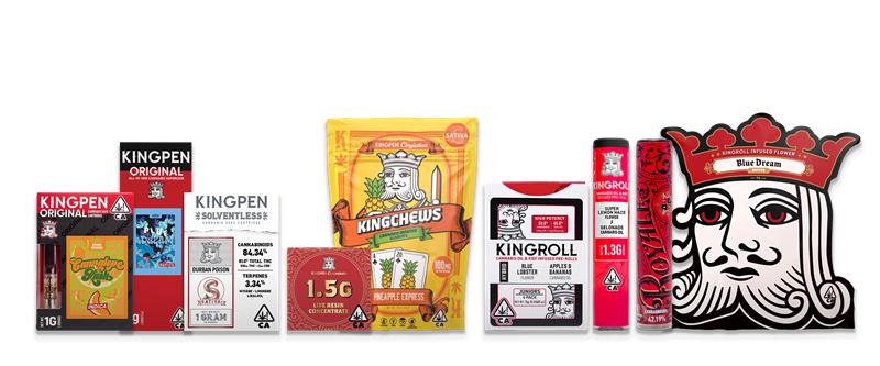Kingpen Award Winning Vapes, Kingroll Iconic Prerolls, Kingchews Edibles, Kingpen Concentrate, Kingroll Royale Live Resin, Kingroll Infused Flower